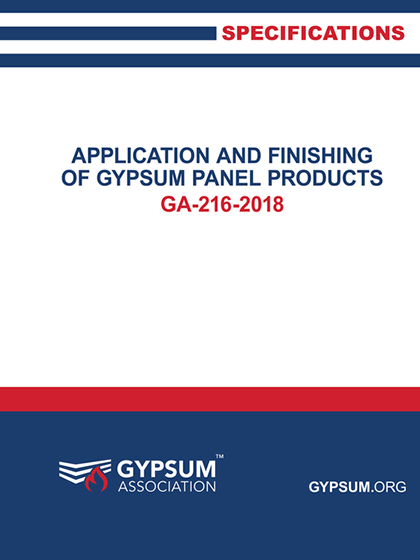 Application and Finishing of Gypsum Panel Products